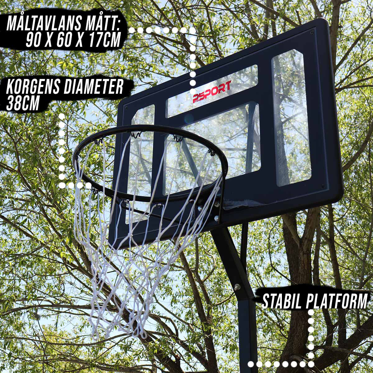 Basketkorg ProSport Ungdom Black Edition 2,1-2,6m