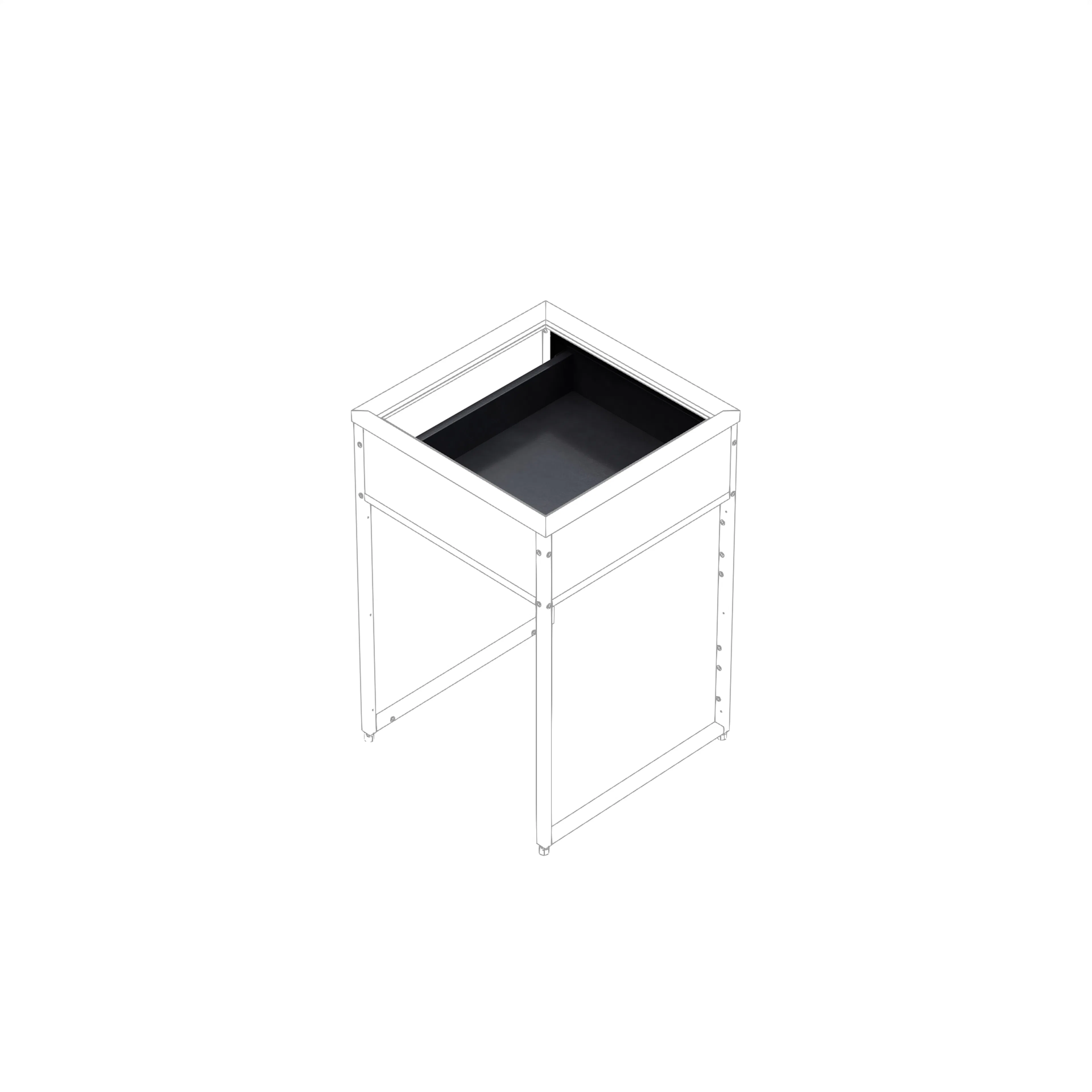 Låda Skotte Kitchen 538  Svart 180mm Till Utekök