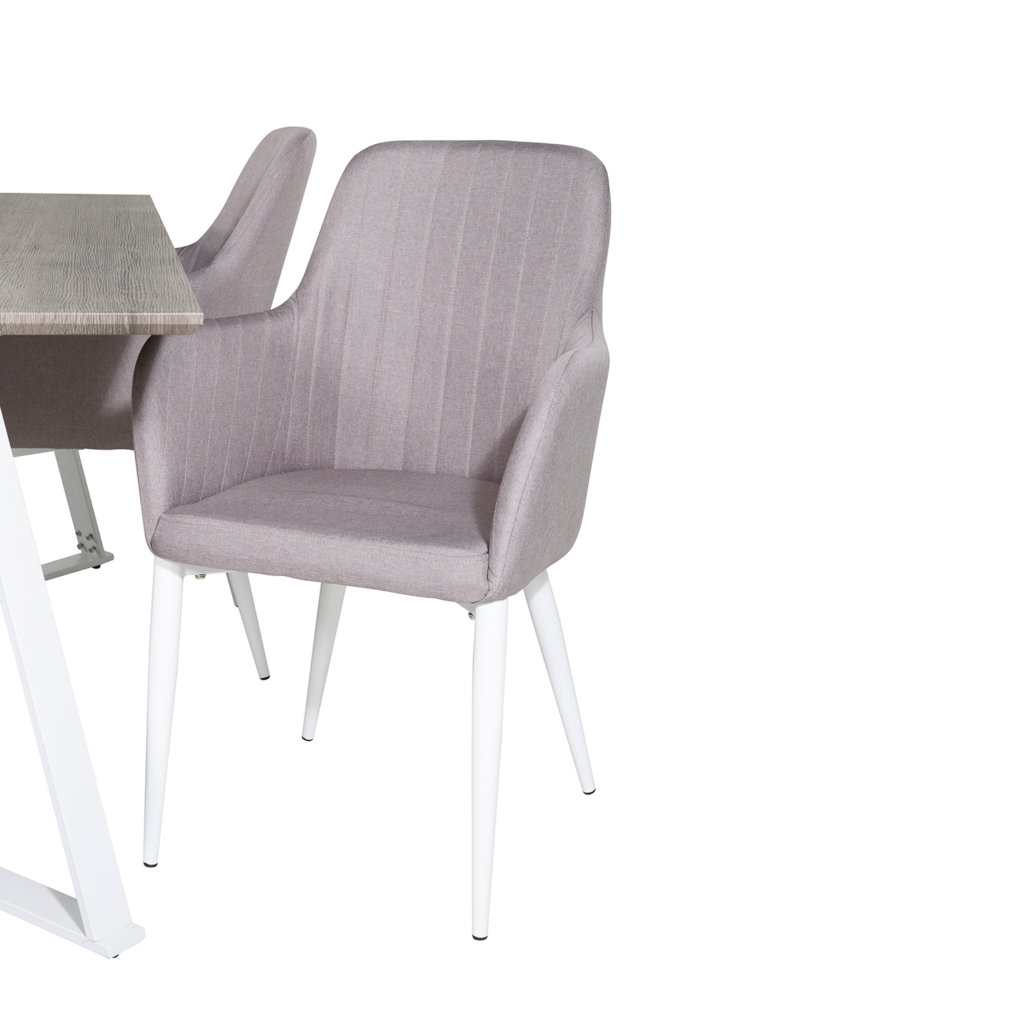 Marina Table -grå"oak"/Comfort Chair -grå/ White_4 Grå/Vit/Grå