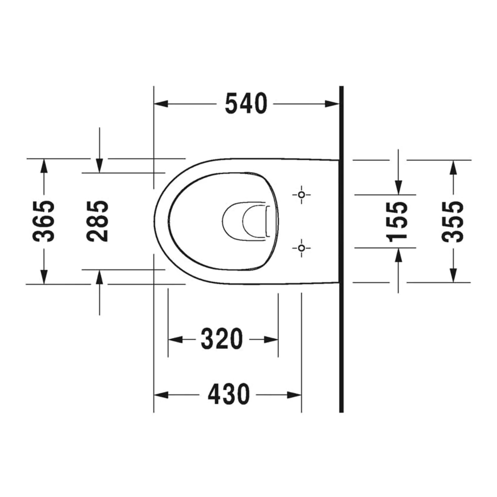 Vägghängd Toalettstol Duravit DuraStyle 256209 Rimless utan Toalettsits