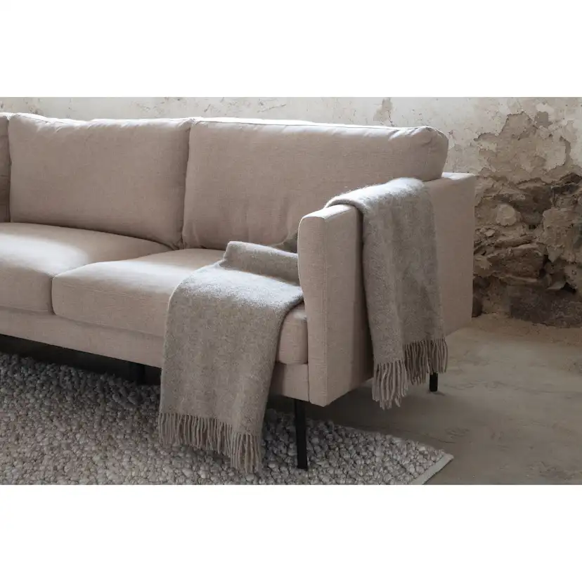 Zoom 3-seat Sofa - Black / Brown Fabric Brun