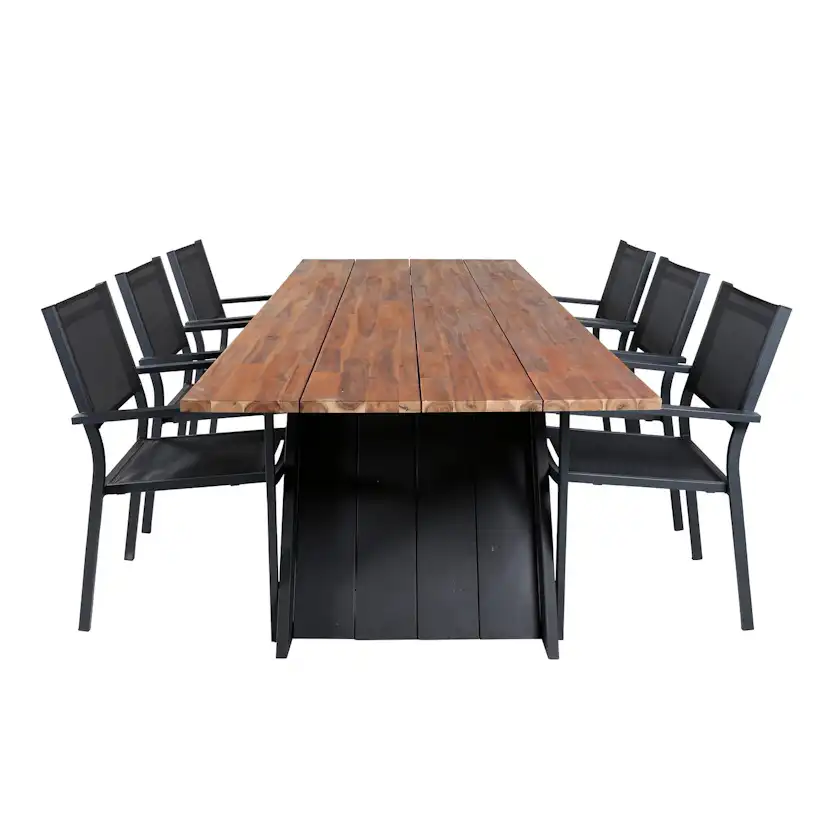 Matgrupp Venture Home Doni med 6 Curz Stapelbara Matstolar
