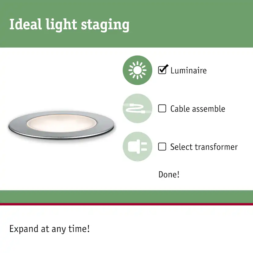 LED Infälld Markbelysning Paulmann Plug & Shine Floor Profil Spot Insektsvänlig IP67 2W