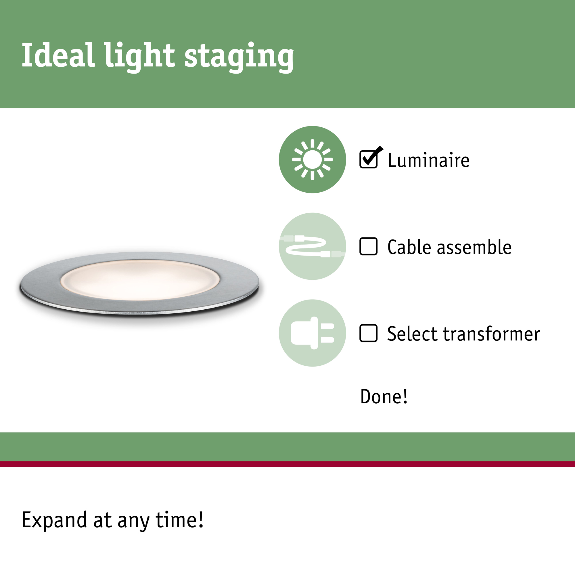 LED Infälld Markbelysning Paulmann Plug & Shine Floor Eco Spot IP67 24V