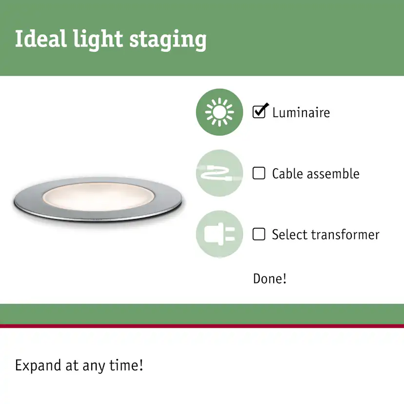 LED Infälld Markbelysning Paulmann Plug & Shine Floor Eco Spot IP67 24V
