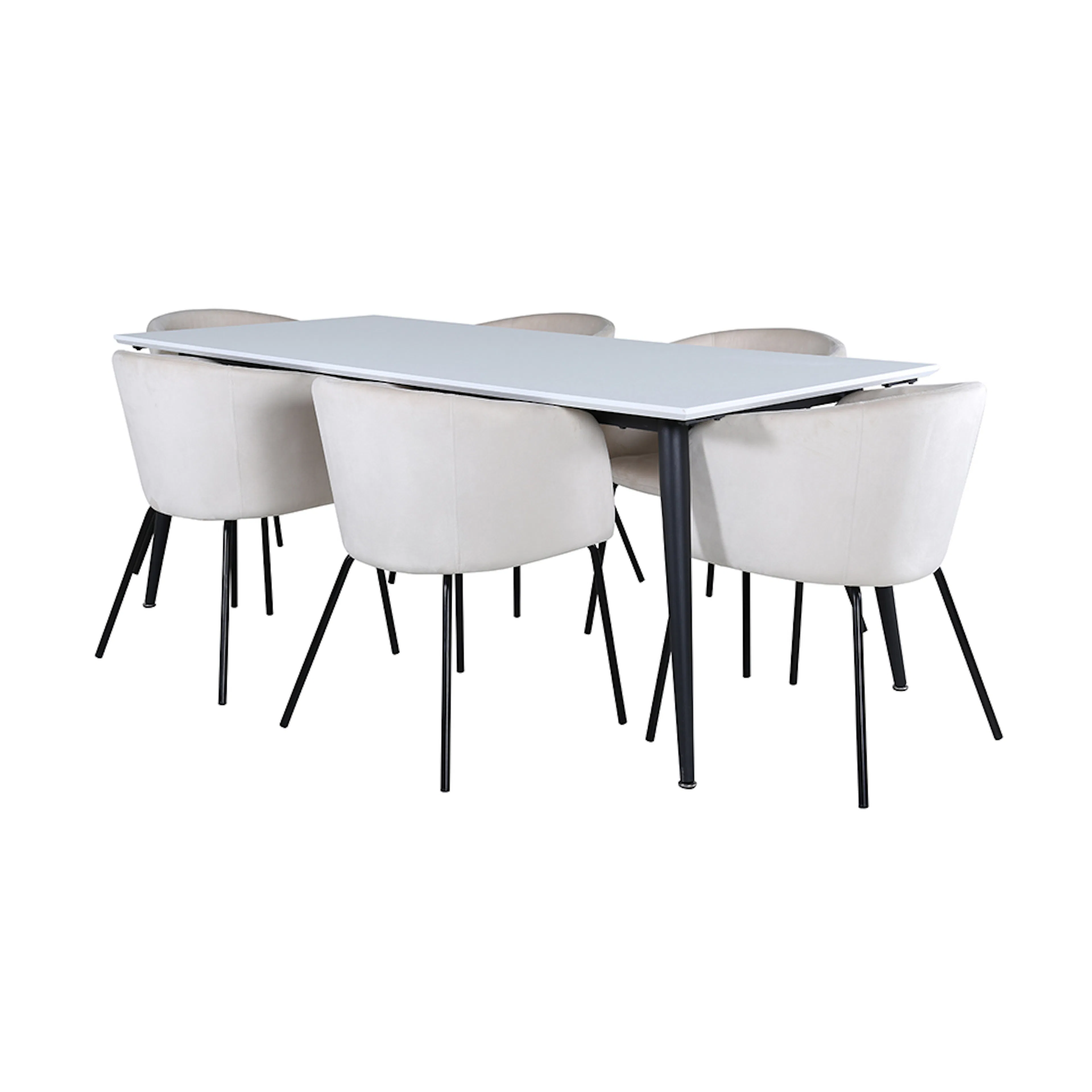 Matgrupp Venture Home Jolie med 6 Bergen Stolar Sammet