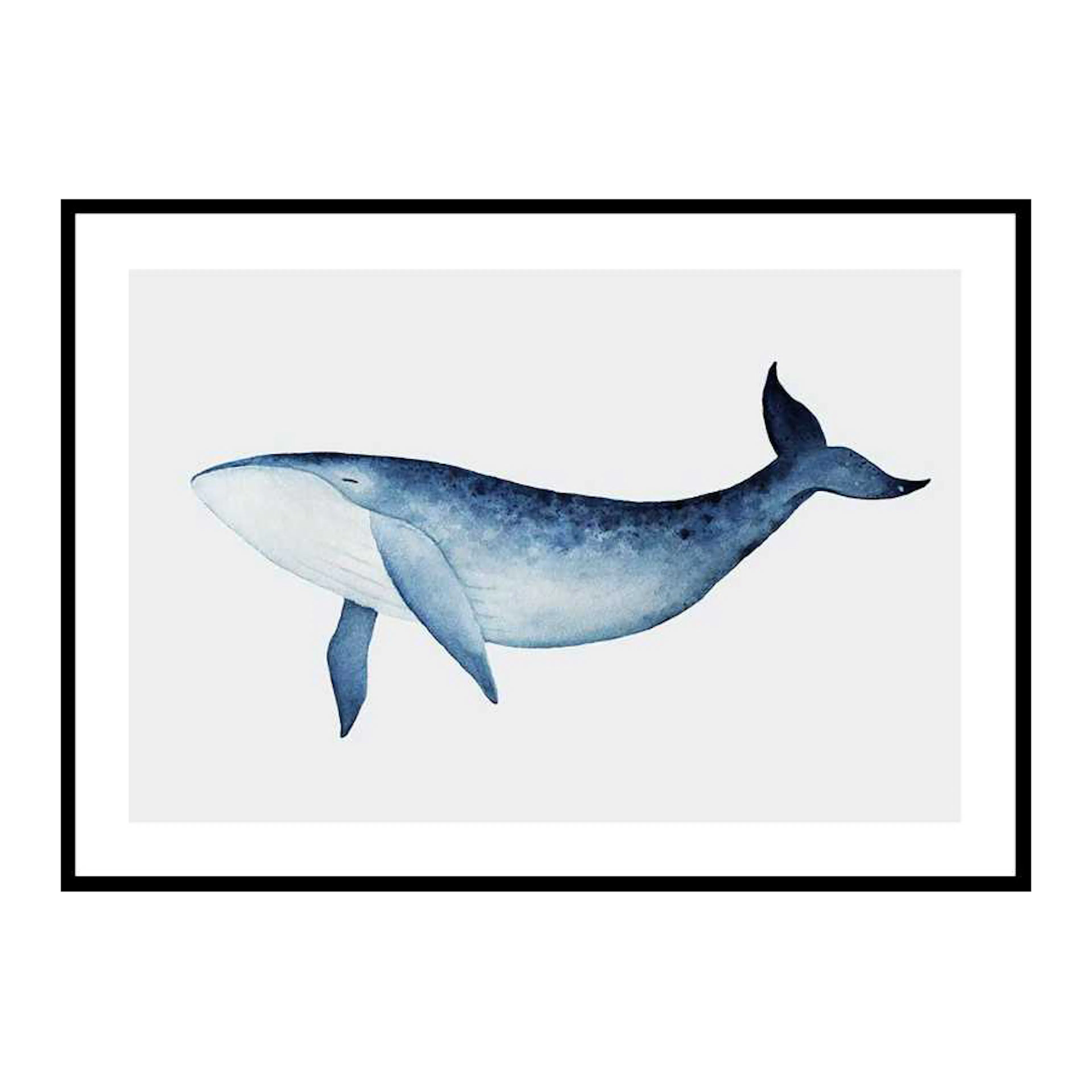 Watercolor Whale 30x40 cm