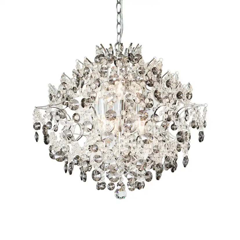 Taklampa Markslöjd Hidden Gem 6L Kristall Dimbar Takbelysning Krom