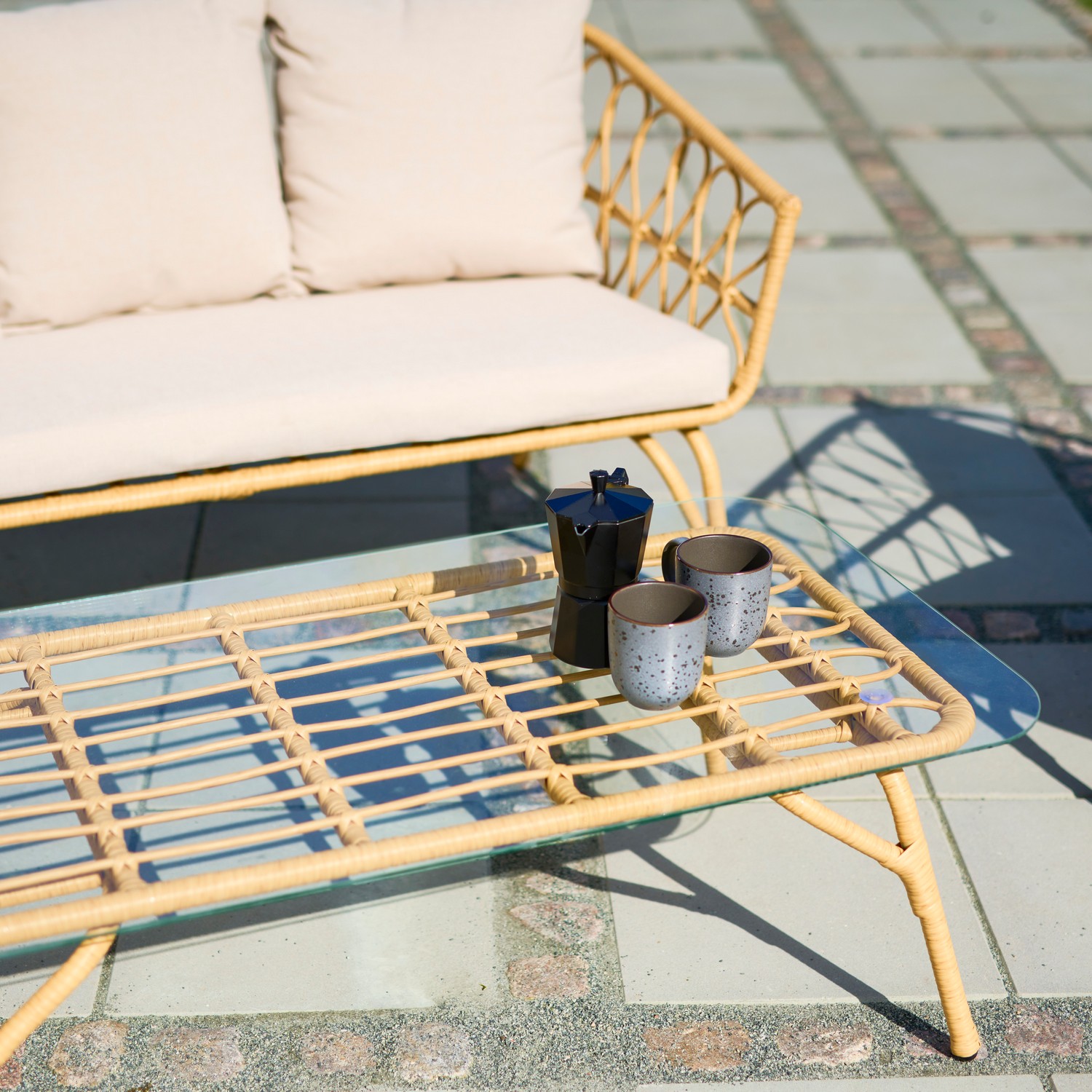 Loungeset ENVY DESIGN Magrethe Utemöbler med Dynor i Rotting