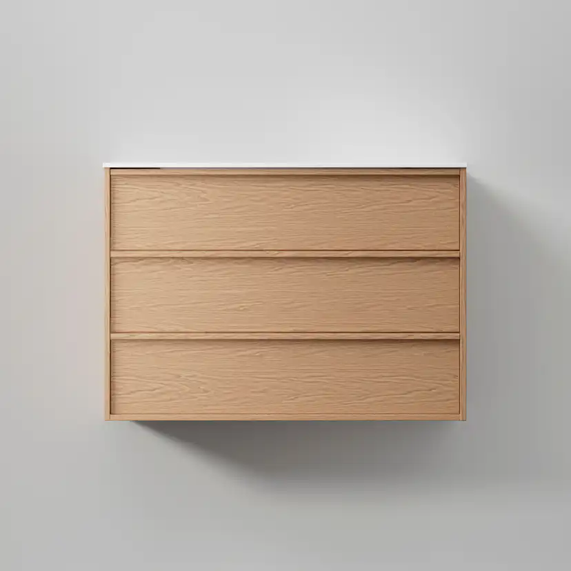 Kommod Terra Carve 100, Natural Oak, 3 Lådor Färg: Natural Oak, Bredd: 1000 mm
