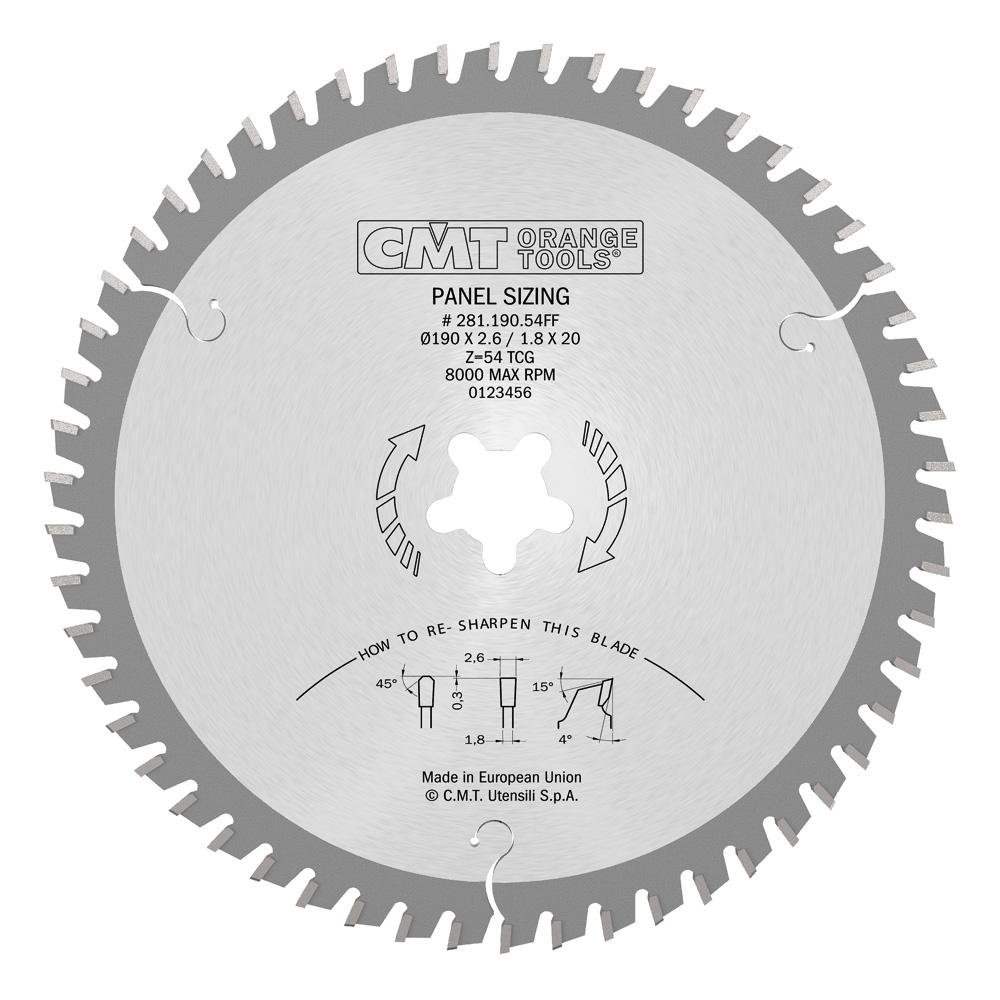 Formatsågklinga CMT Orange Tools TF Laminat/Spånskivor