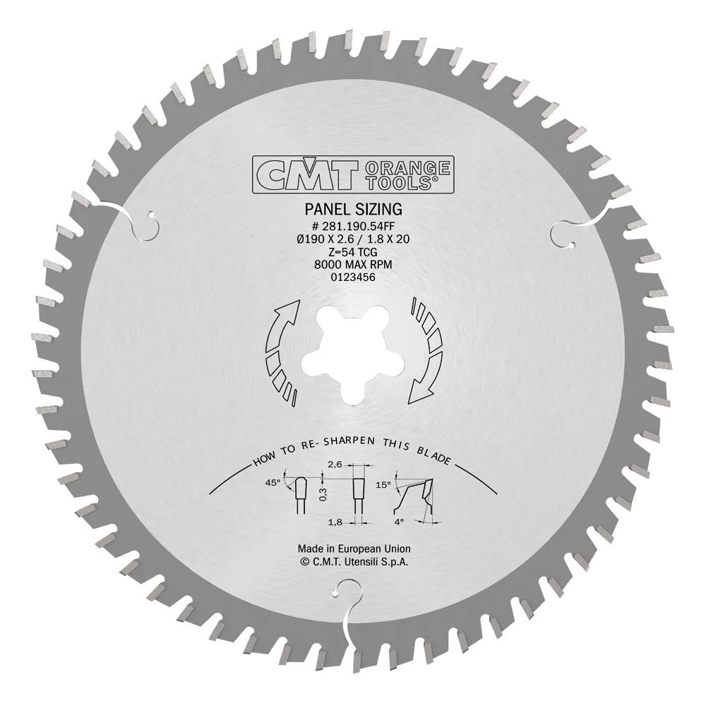 Formatsågklinga CMT Orange Tools TF Laminat/Spånskivor