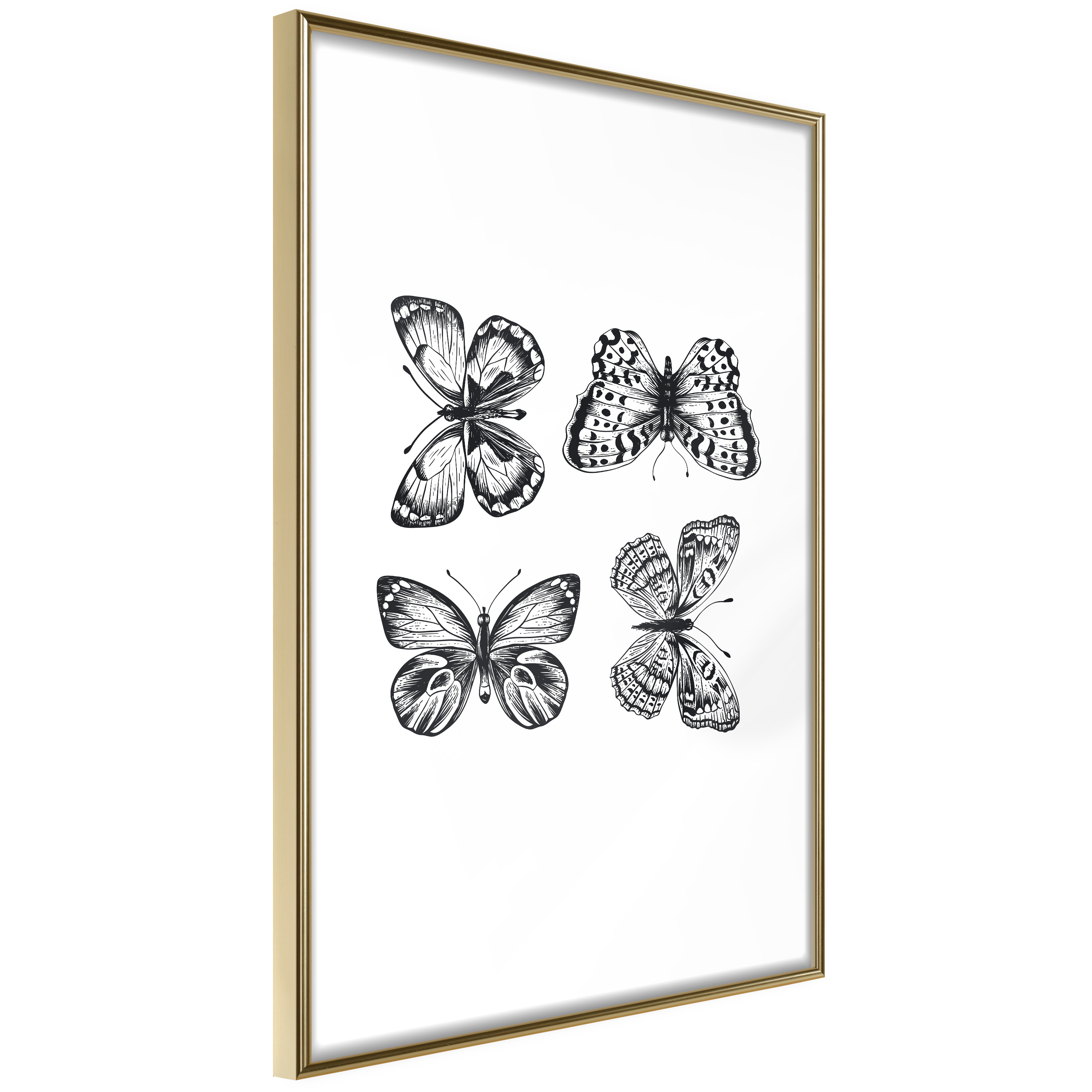 Poster Artgeist Affisch Four Butterflies