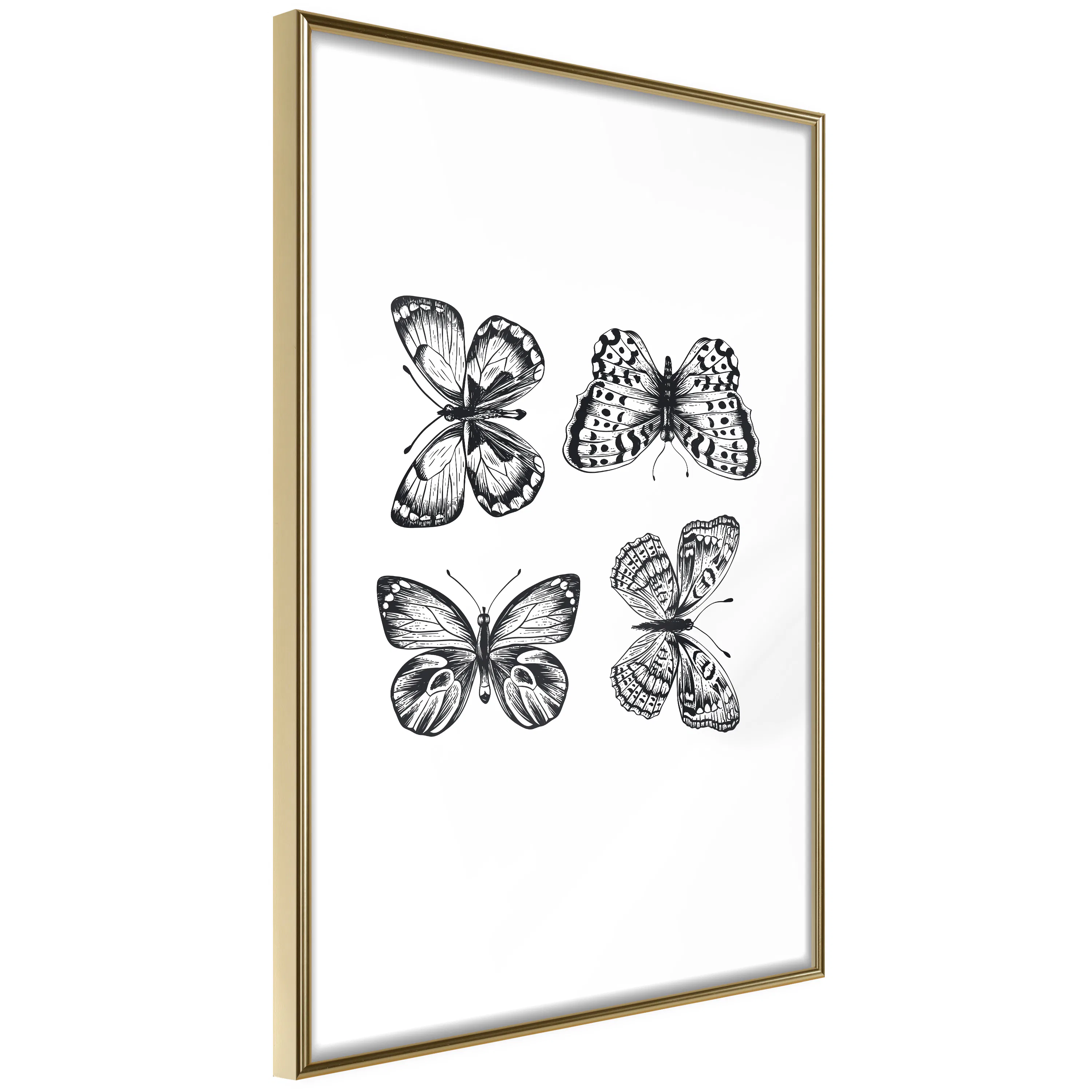 Poster Artgeist Affisch Four Butterflies