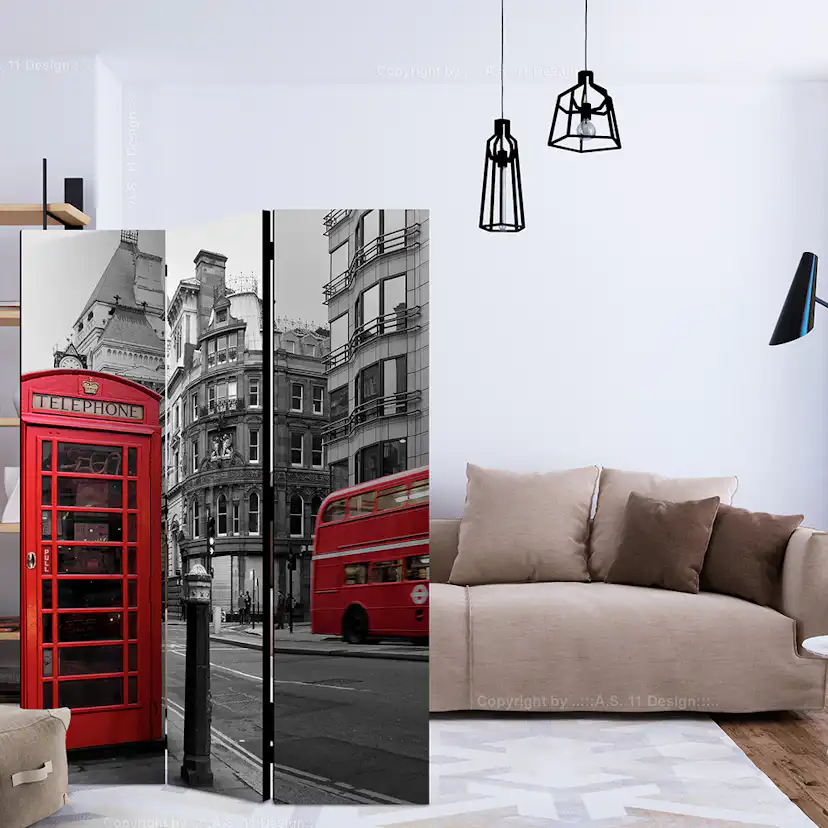 Rumsavdelare Skärmvägg Arkiio London Icons 135x172 cm