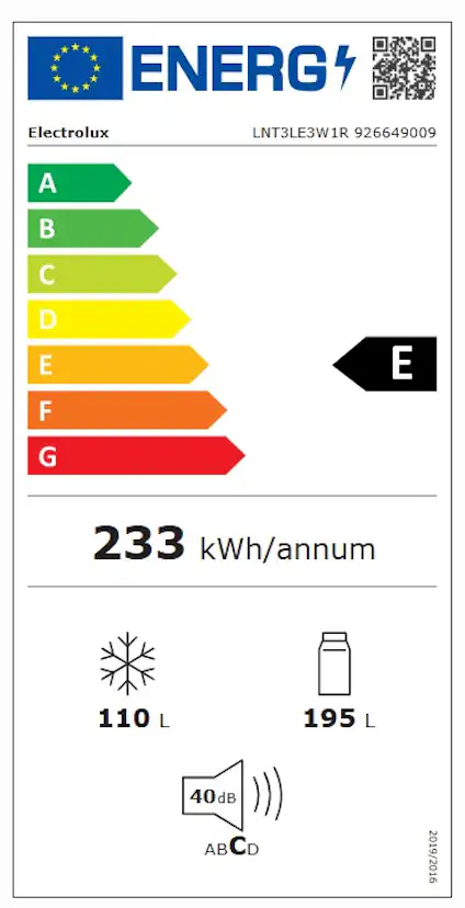 Kyl över frys Electrolux LNT3LE3W1R