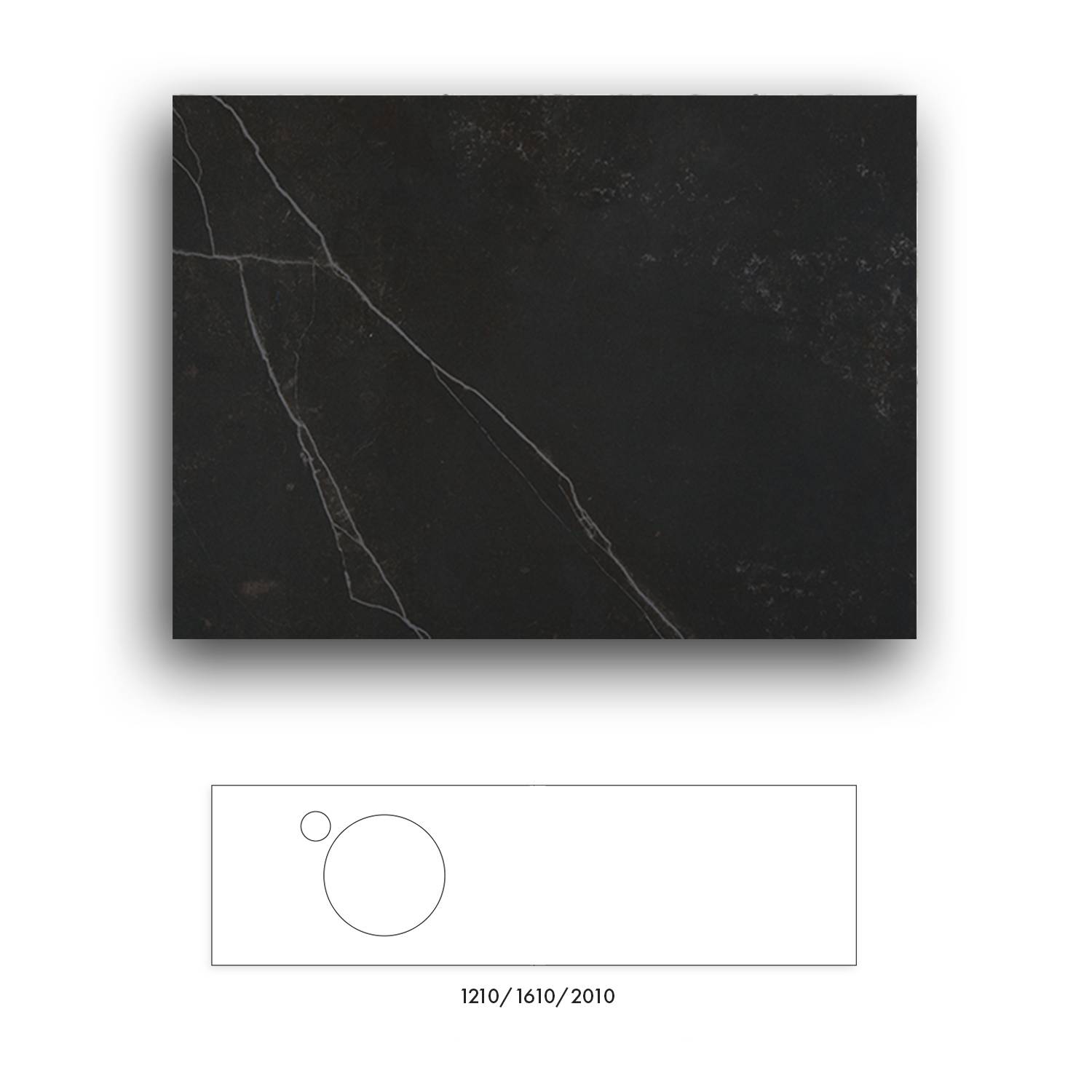 Bänkskiva Macro Design Crown+ Dekton  1610 till Tvättställsskåp Crown