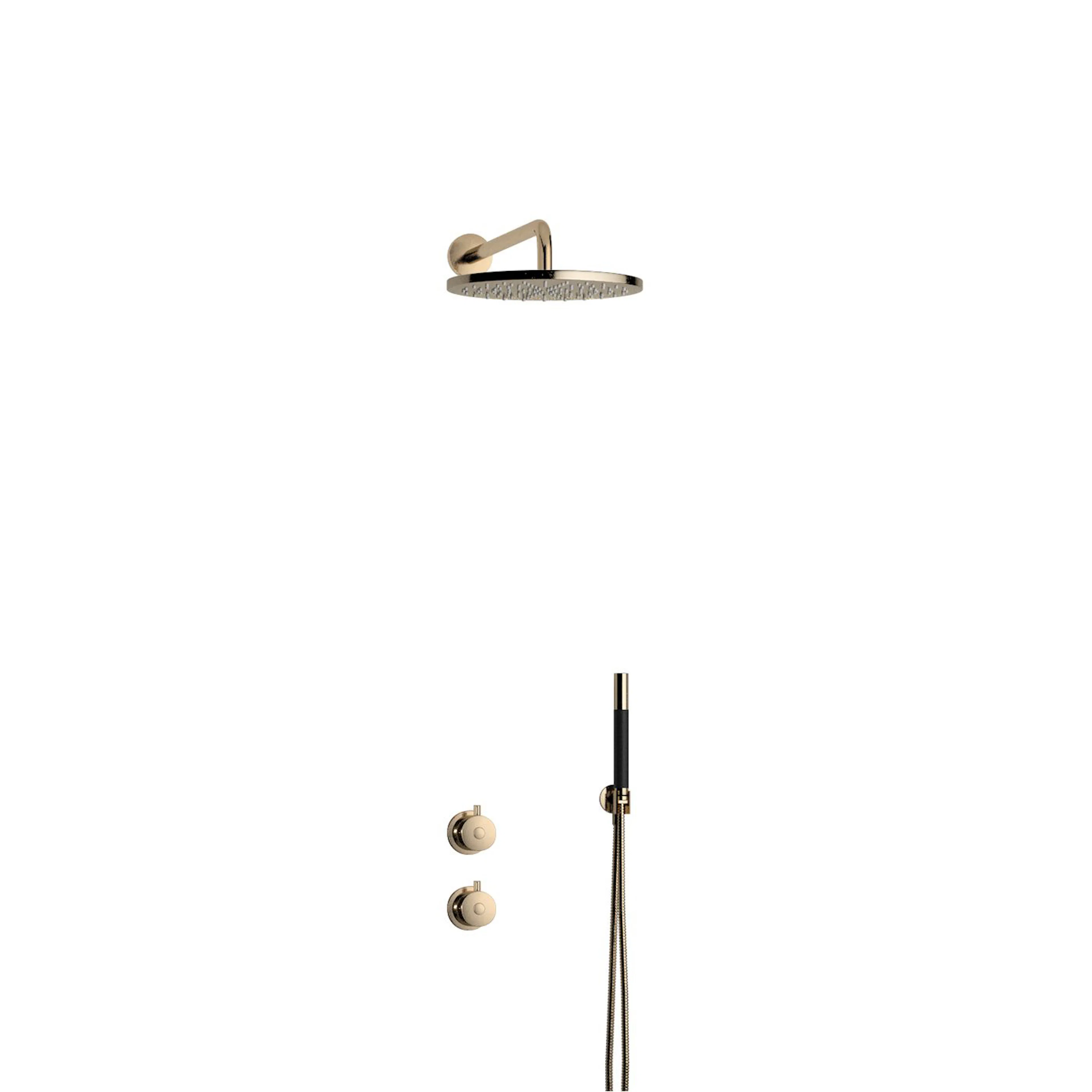 Takduschset Tapwell BOX7268 Round ED2 för Inbyggnad xPolerad Mässing