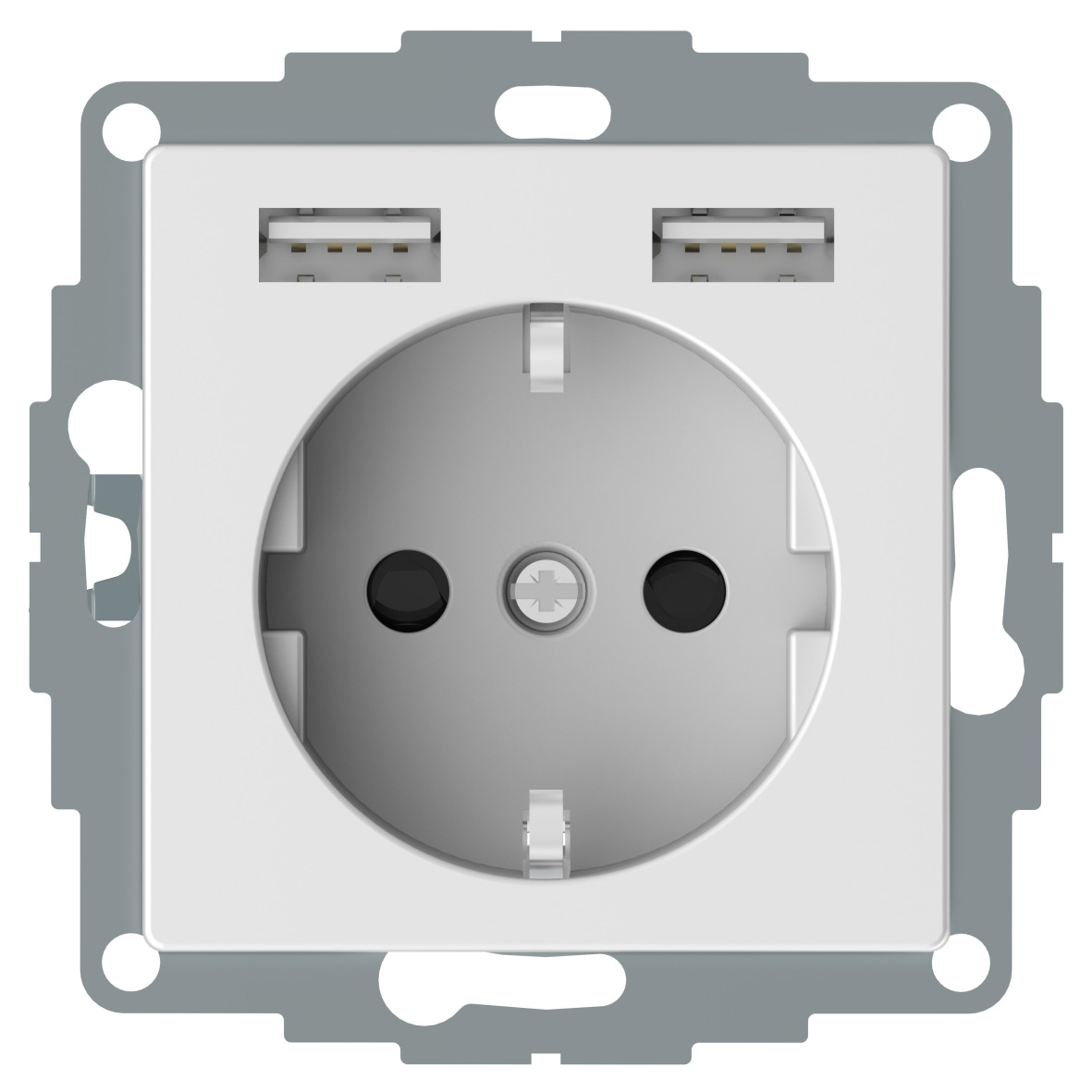Vägguttag Schneider Electric Exxact 2xUSB