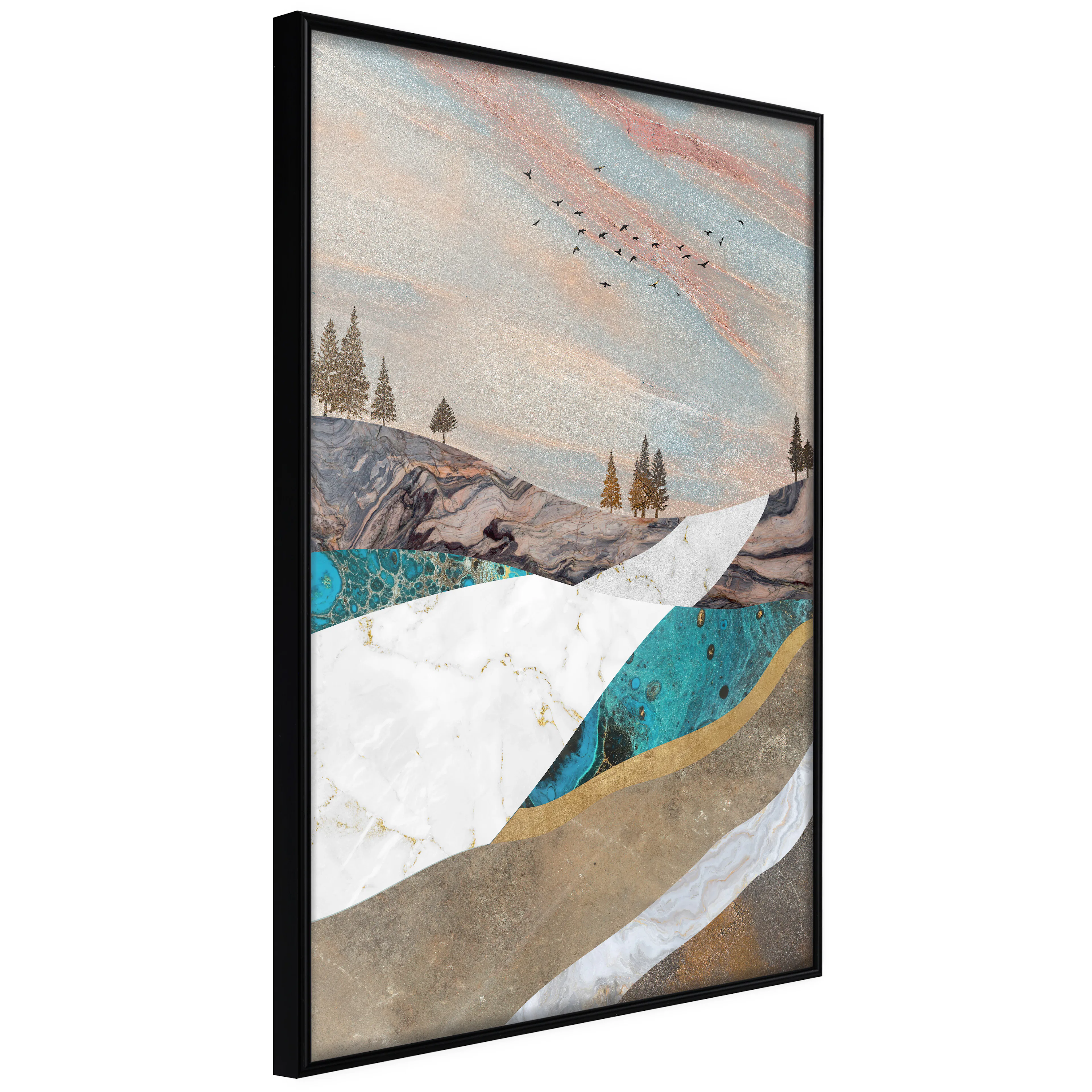 Affisch - Mountains and Valleys [Poster] 40x60 Svart ram, 40x60 cm