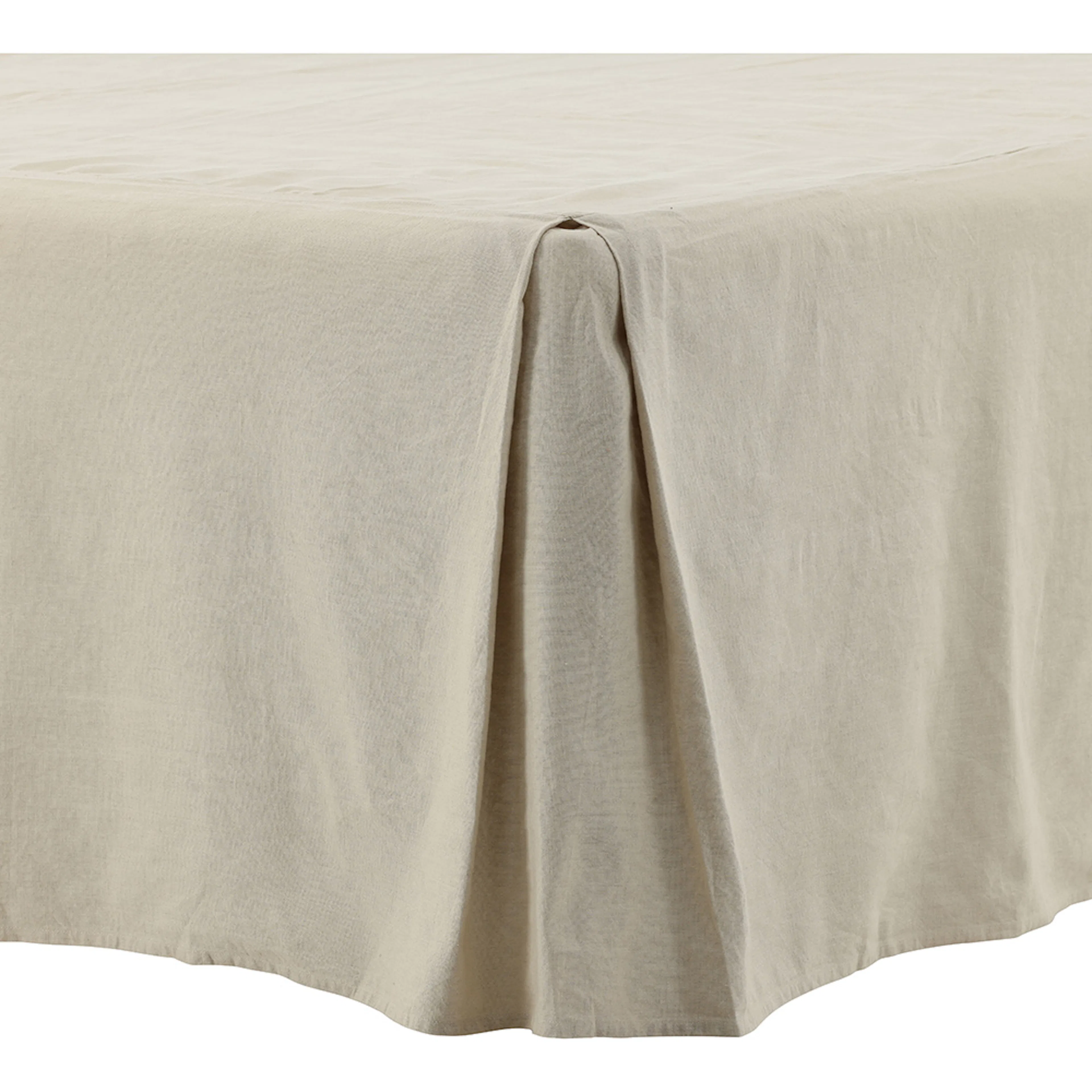 Kimmy Bed Skirt Cotton/linen streight - Beige - 180*200 Beige, 180x200 cm