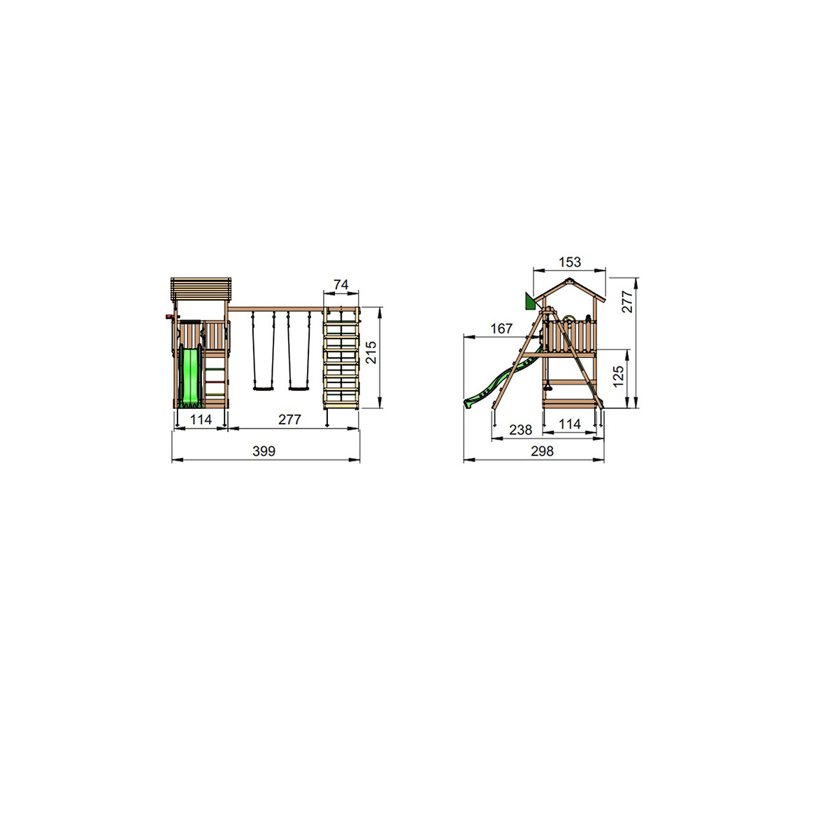 Lektorn Jungle Gym Casa Komplett Inkl Climb Modul X'tra och Rutschkana