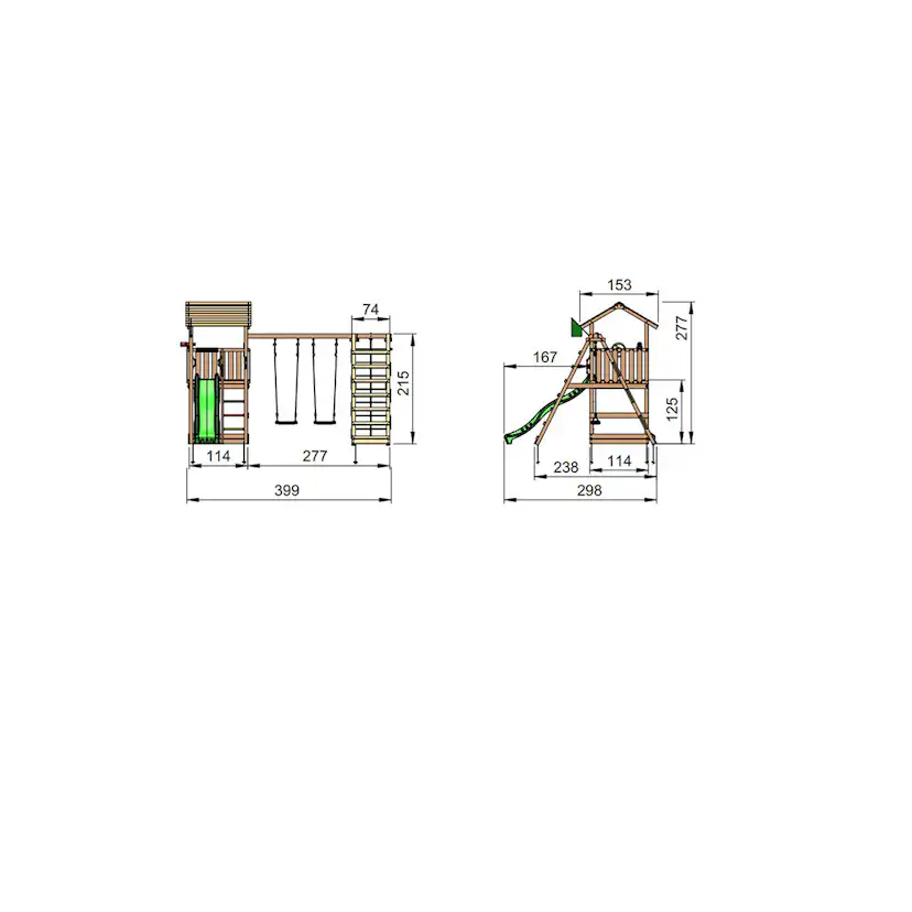 Lektorn Jungle Gym Casa Komplett Inkl Climb Modul X'tra och Rutschkana