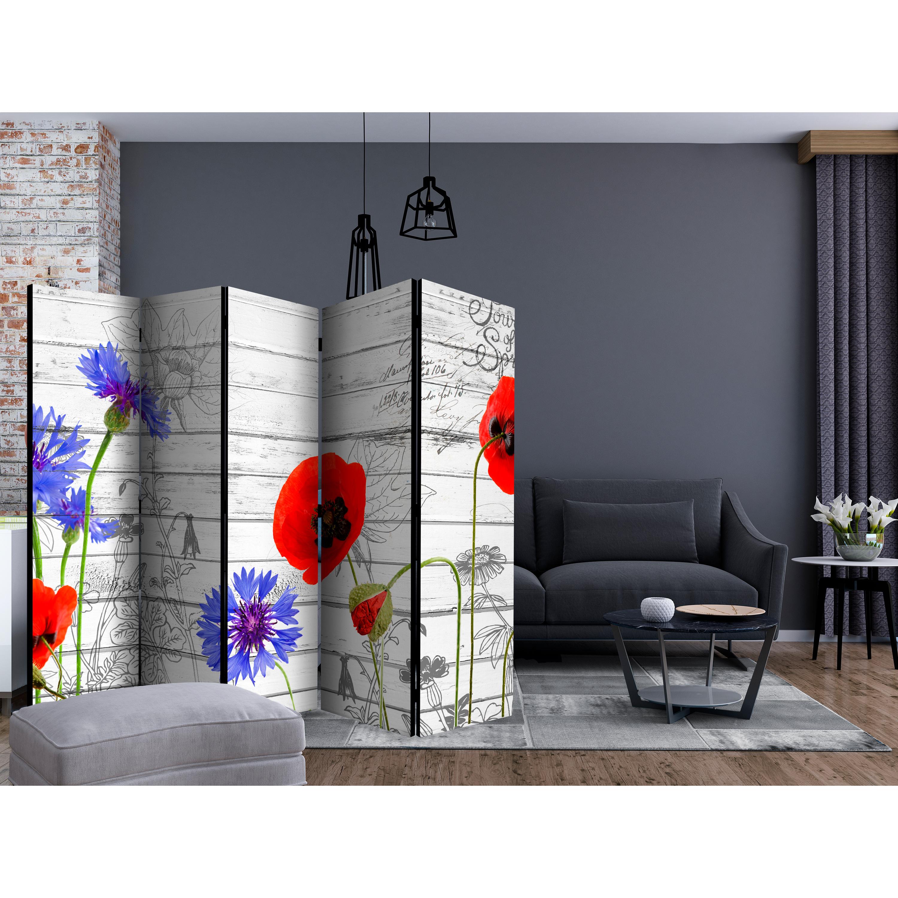 Rumsavdelare Skärmvägg Arkiio Wildflowers II 225x172 cm