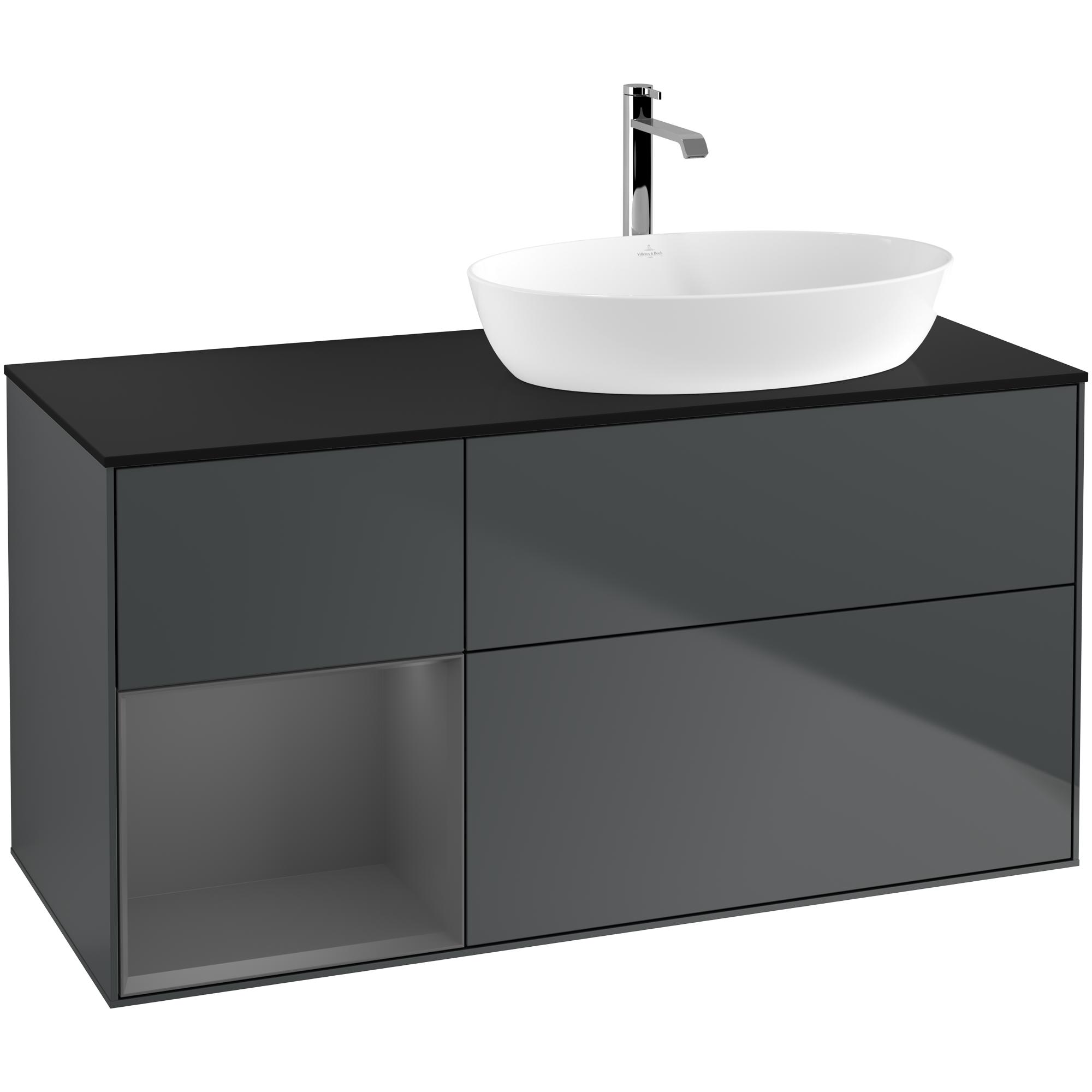 Tvättställsskåp Villeroy & Boch Finion med 3 Lådor Hylla och Bänkskiva för Ocentrerat Tvättställ från Artis & Collaro
