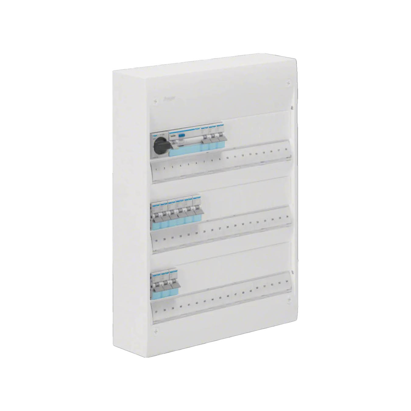 Plastkapsling Hager Gamma Förmonterad Bestyckad med HB, JFB, DVB