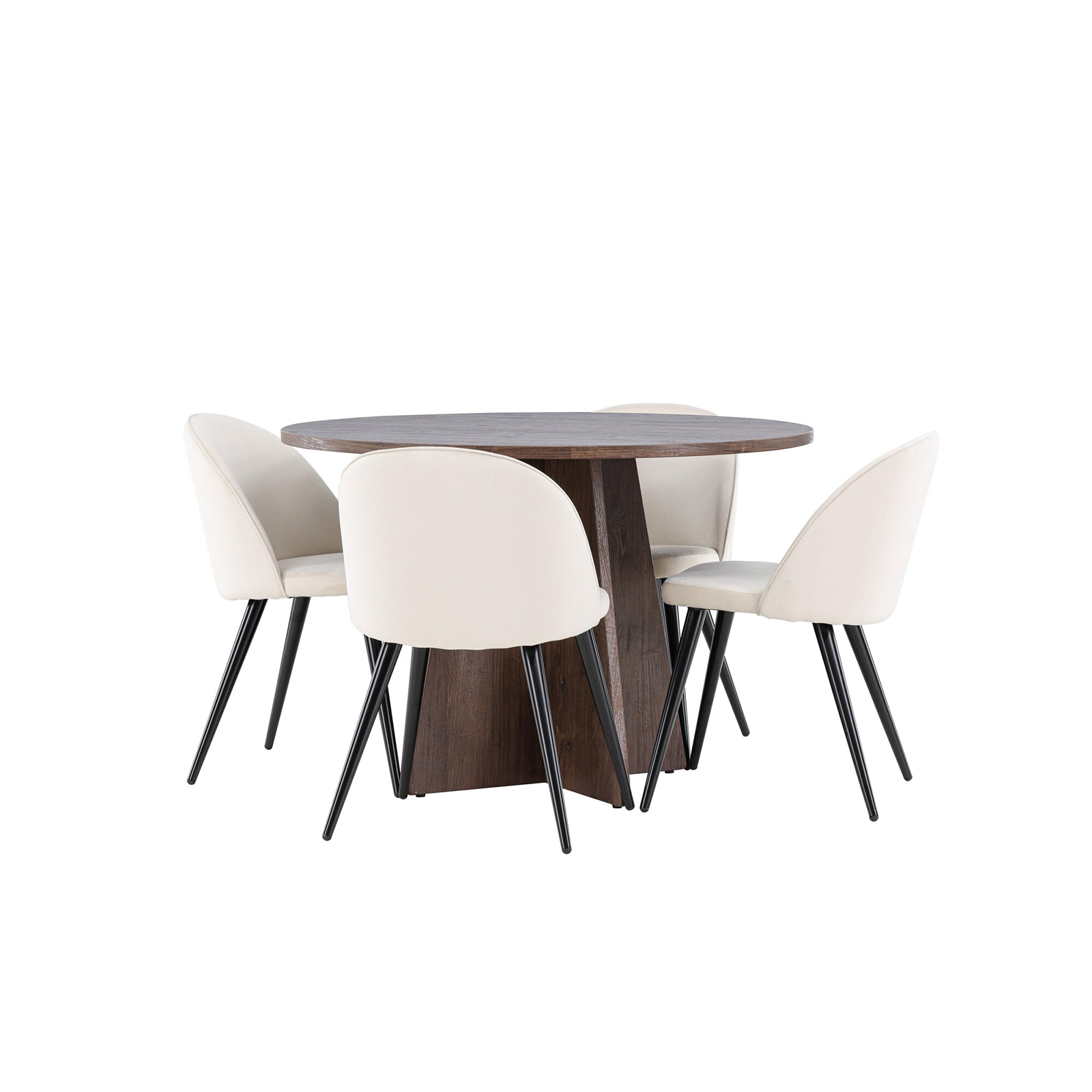 Matgrupp Venture Home Bootcut Ø110 med 4 st Velvet Stolar