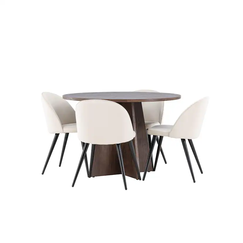 Matgrupp Venture Home Bootcut Ø110 med 4 st Velvet Stolar
