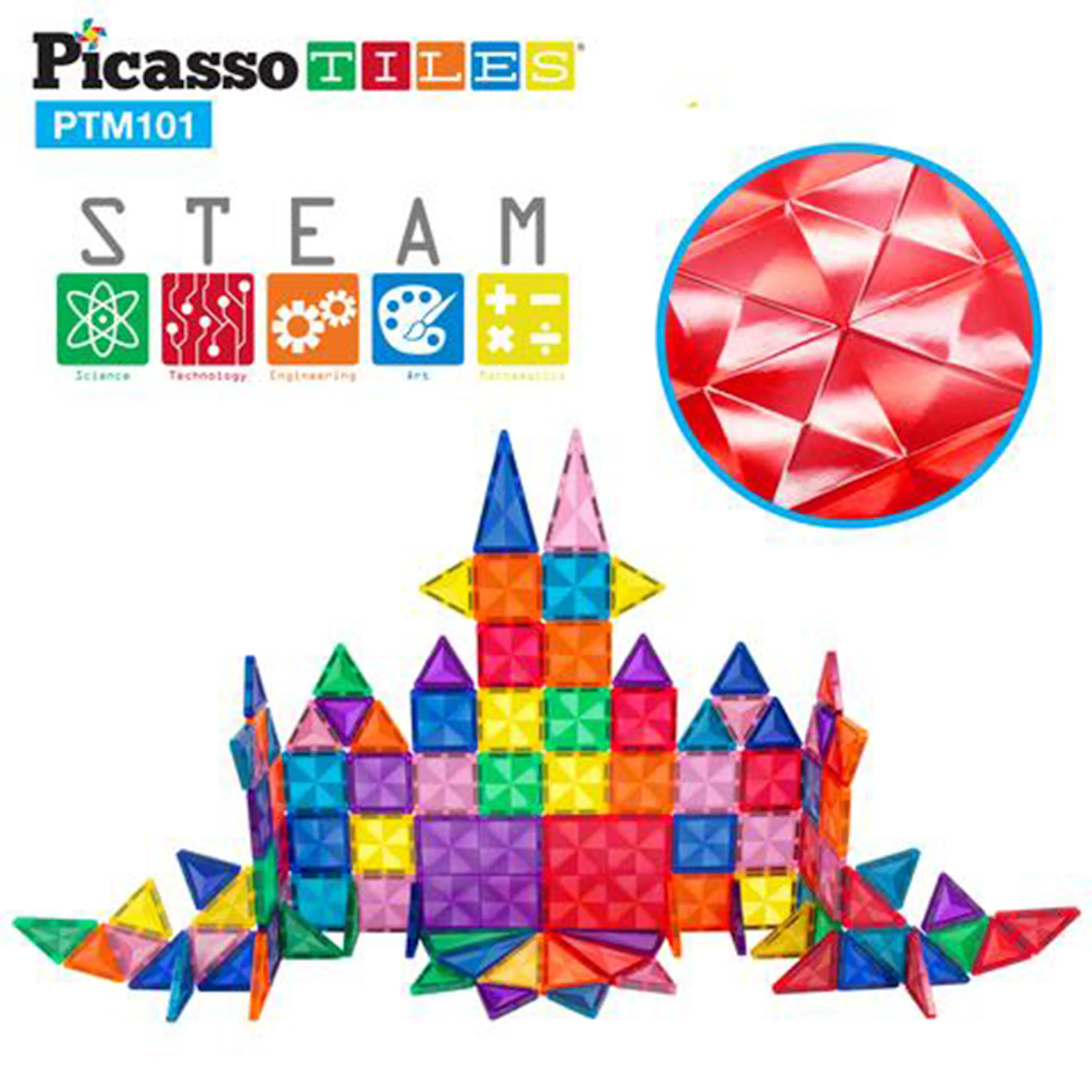 Magnetplattor Picasso Tiles 101 bitar Mini