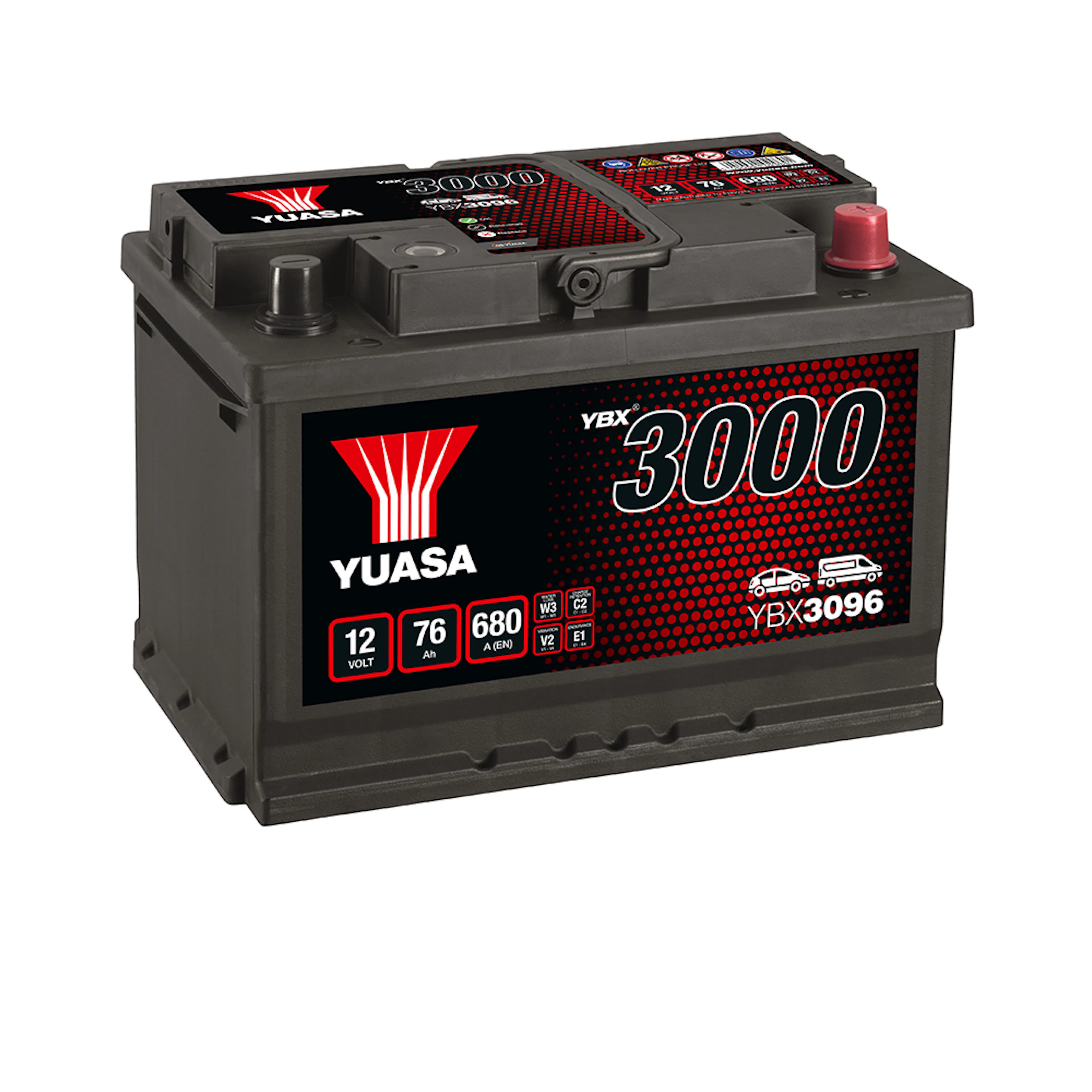 Startbatteri Yuasa 3000 76Ah 680A