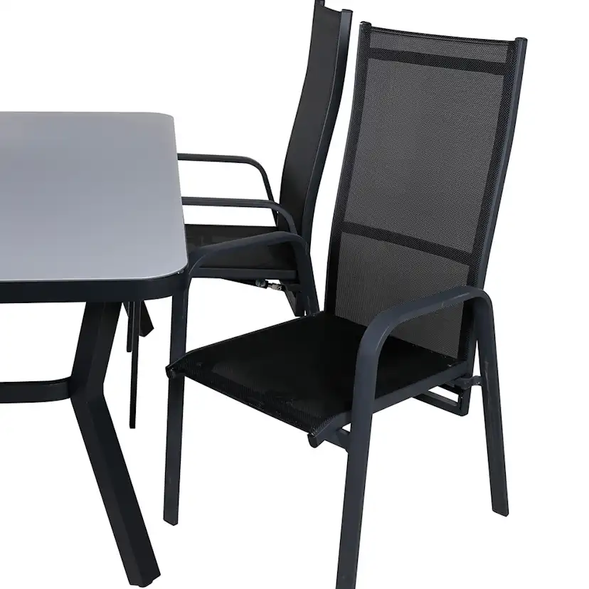 Matgrupp Venture Home Vyn Svart med 4 Curz Matstolar