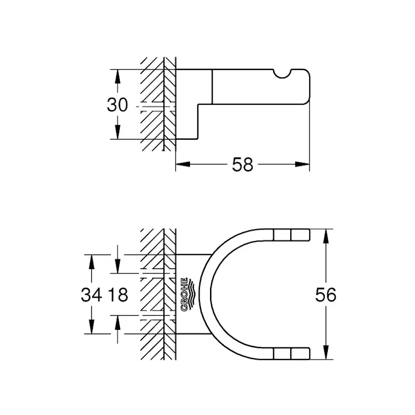 Handdukskrok Grohe Selection 41049 Borstad Hard Graphite Borstad Grafit