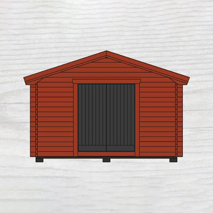 Friggebod Baseco Bruks 15 m² Stuga i Trä med Sadeltak & Dubbla Dörrar