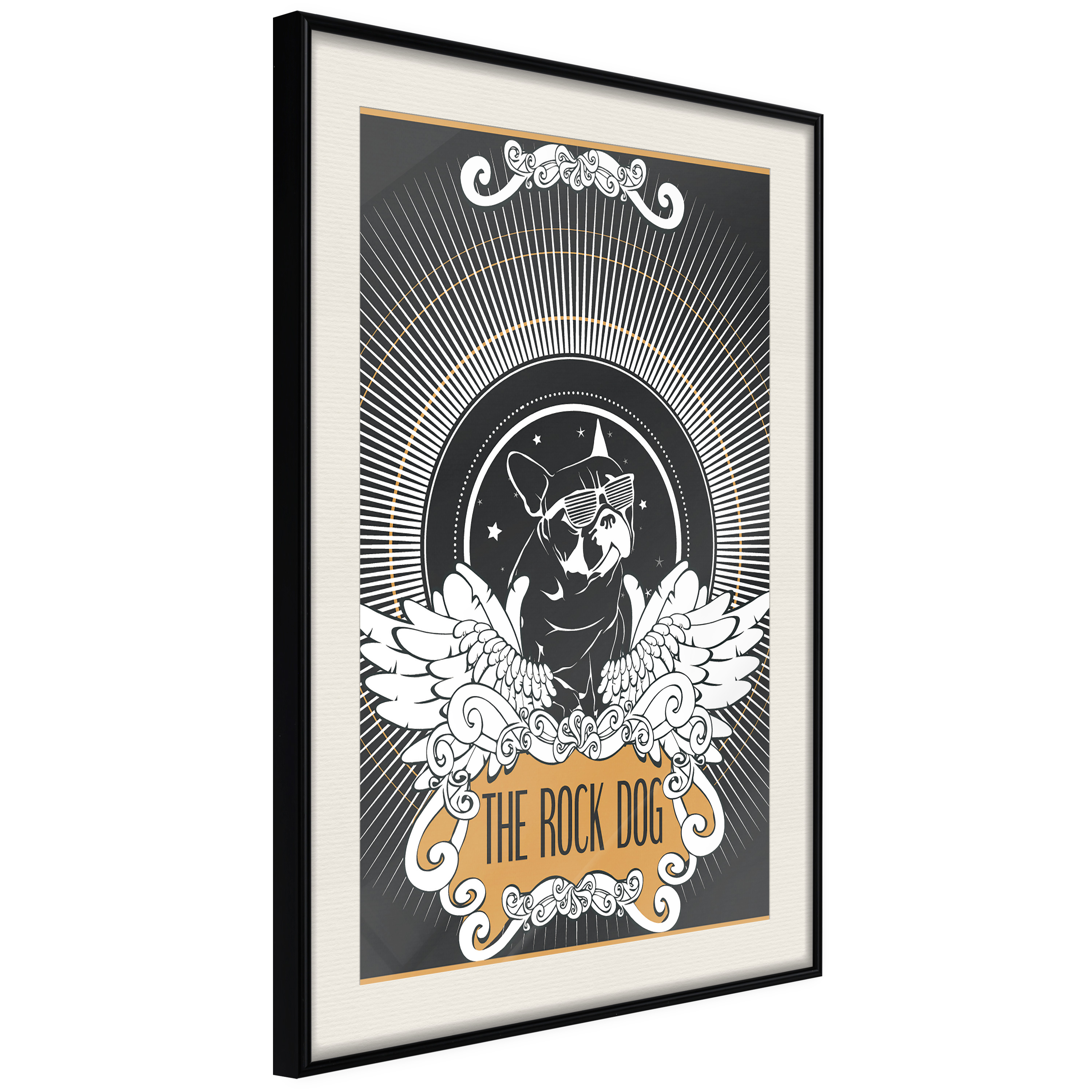 Affisch - The Rock Dog [Poster] 20x30 Svart ram med passepartout, 20x30 cm