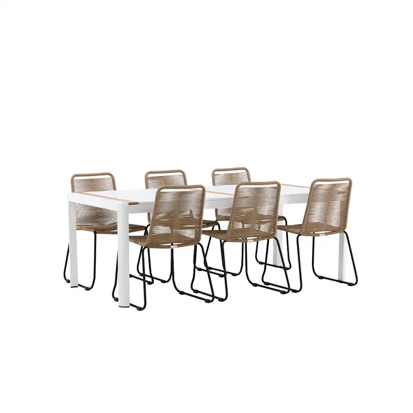 Matgrupp Venture Home Togo 200x100 cm med 6 Lindos Stolar