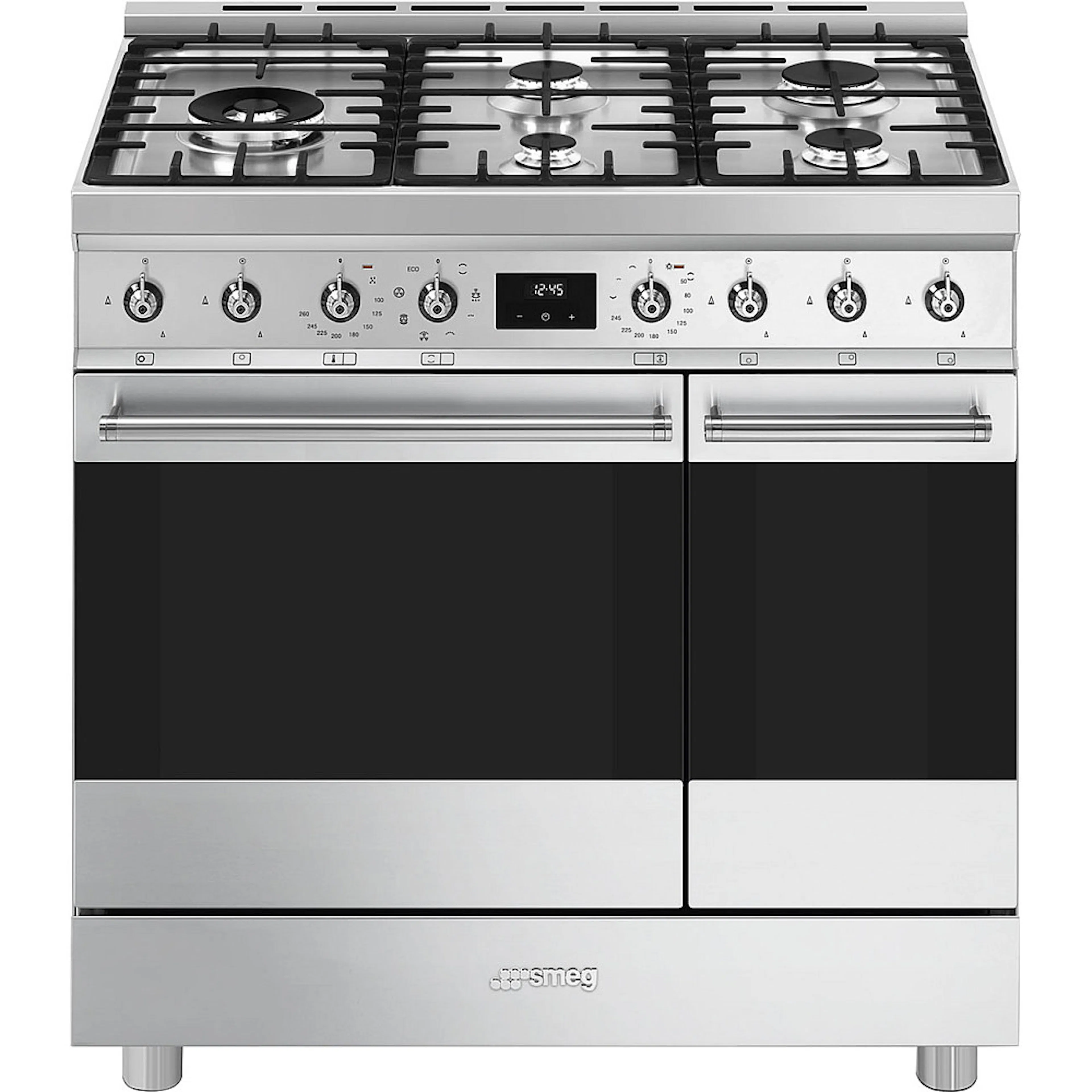Gasspis Smeg C92GMX2 Sinfonia Rostfri med Dubbelugn och Grillfunktion