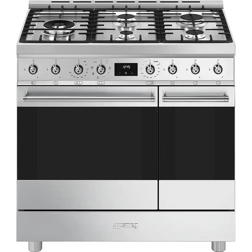 Gasspis Smeg C92GMX2 Sinfonia Rostfri med Dubbelugn och Grillfunktion