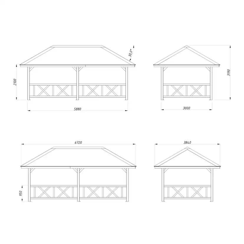 Paviljong Palmako Bianca 16,6 m2 Set 107