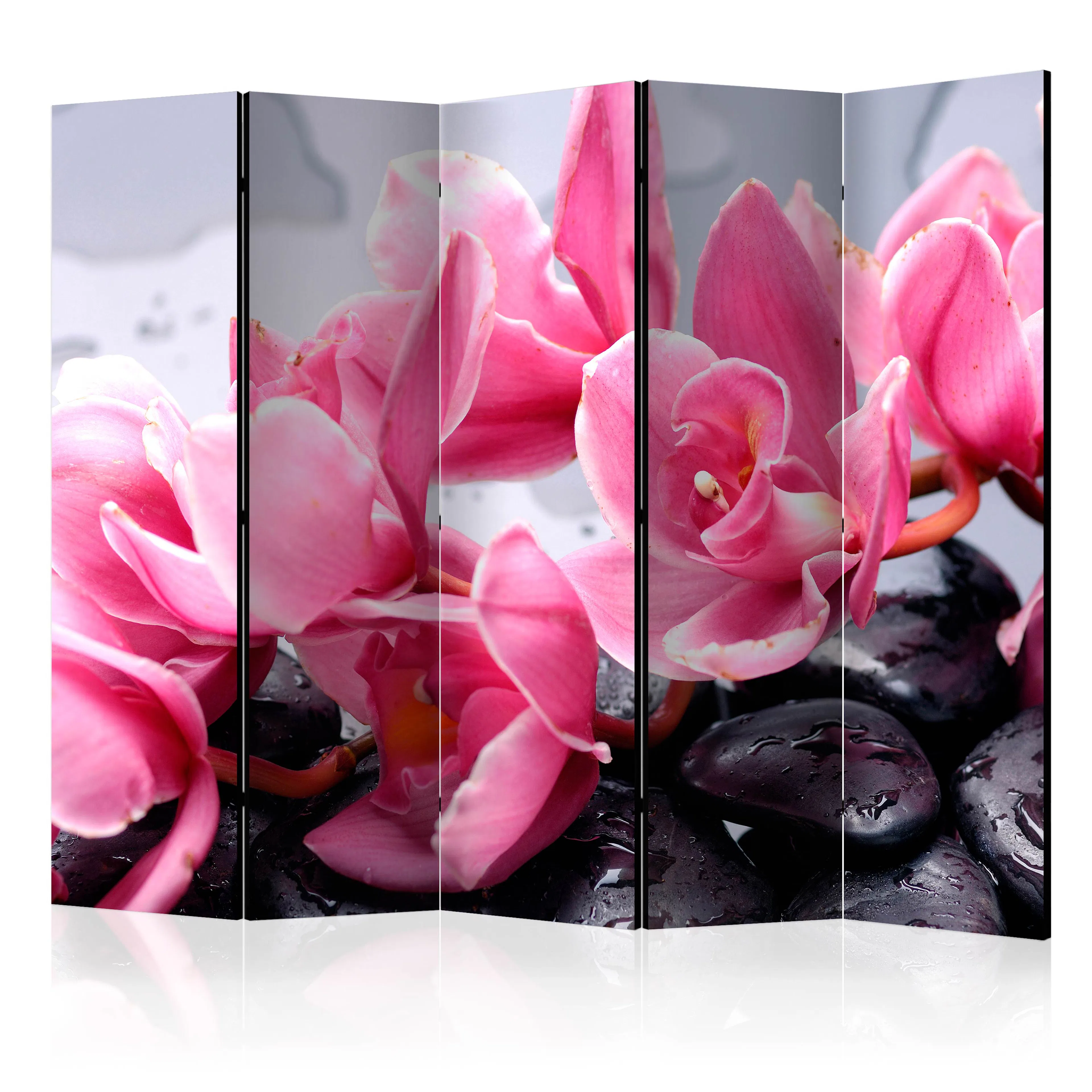 Rumsavdelare Skärmvägg Arkiio Orchid Flowers with Zen Stones II 225x172 cm