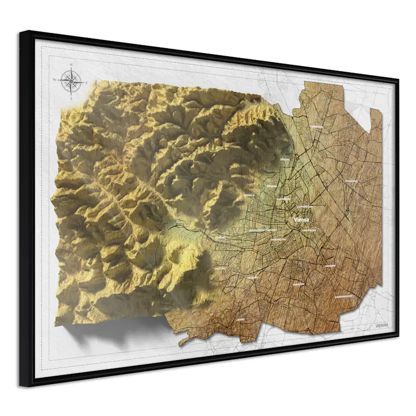 Poster Artgeist Affisch Isometric Map Vienna