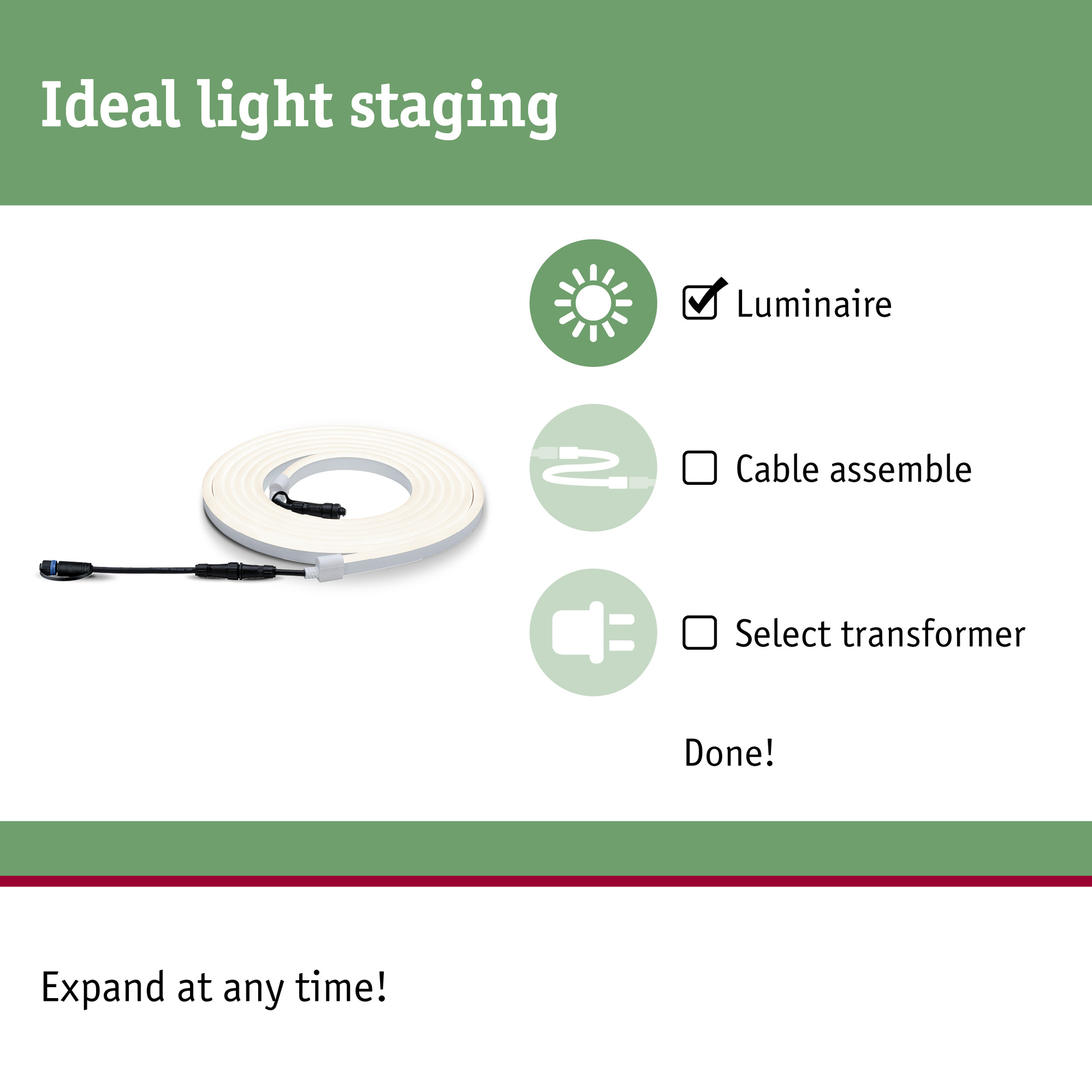 LED-strip Paulmann Smooth Plug & Shine Enkel strip 5m IP67 24V