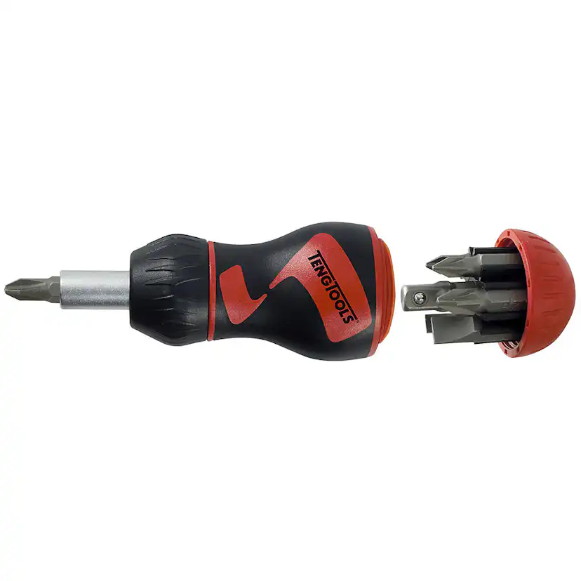 Bitspärrskruvmejsel Teng Tools Stubby Kort 8-Delar MDR908S