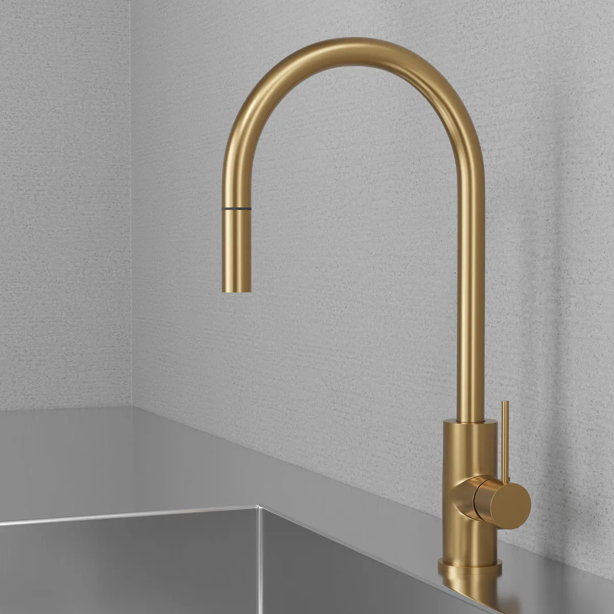 Köksblandare Scandtap Steel Accent med Utdragbar Pip