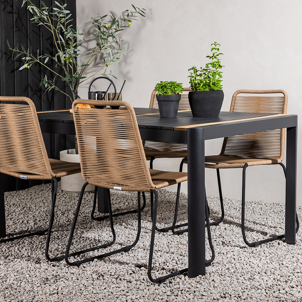 Matgrupp Utomhus Venture Home Togo 150x100 cm med 4 Lindos Trädgårdsstolar