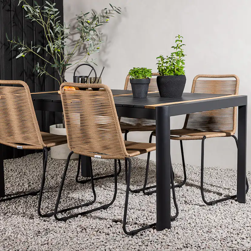 Matgrupp Utomhus Venture Home Togo 150x100 cm med 4 Lindos Trädgårdsstolar