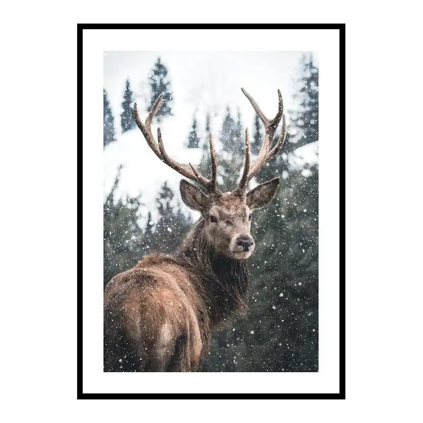 Poster Gallerix Winter Landscape Deer